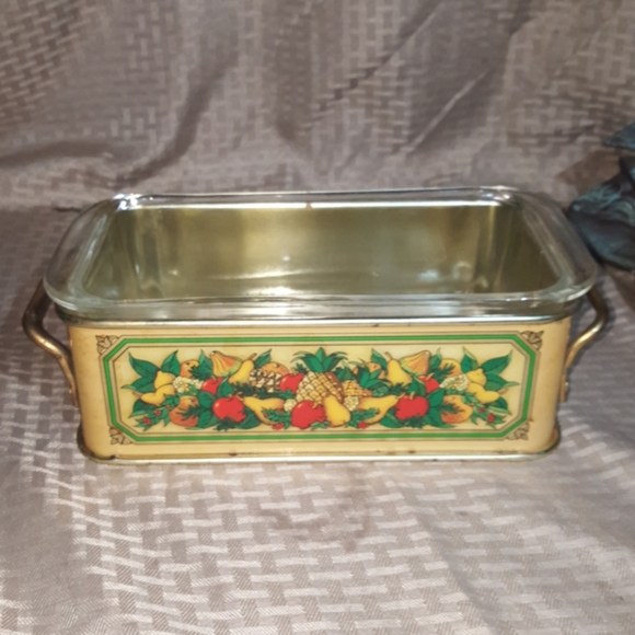 Pyrex Kitchen Pyrex Glass Loaf Pan With Metal Teleflora Holder